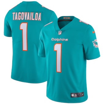 Youth Miami Dolphins #1 Tua Tagovailoa Aqua Vapor Untouchable Limited Stitched Jersey Youth Miami Dolphins #1 Tua Tagovailoa Aqua Vapor Untouchable Limited Stitched Jersey